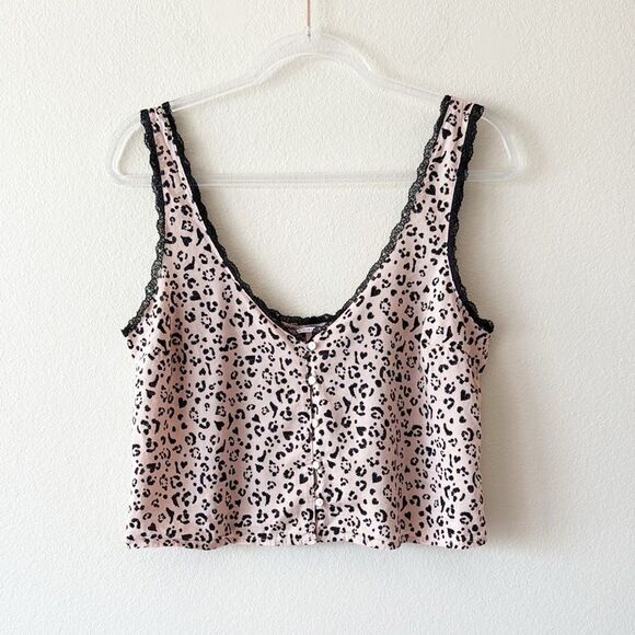 Victorias Secret Leopard Print Lace Crop Cami - Picture 1 of 9